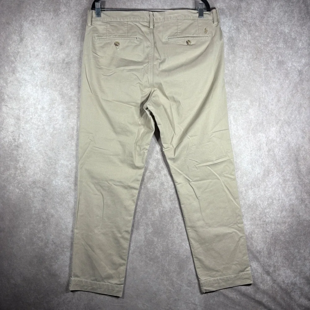 Polo Ralph Lauren Pants Mens 34x30 Tan Stretch Straight Fit Chino Khaki Preppy